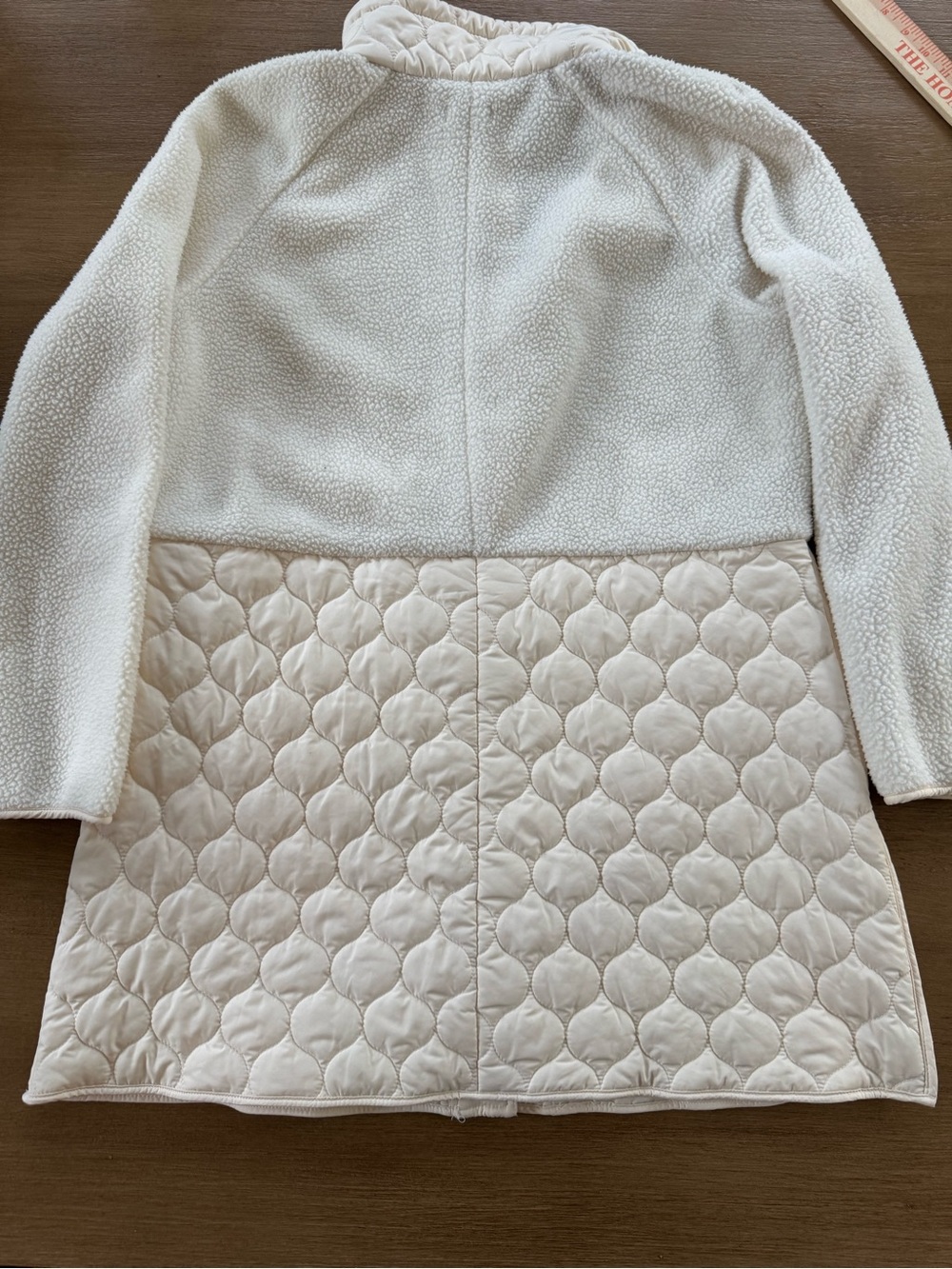 Cream Quilted & fleece womens  Jacket - Picture 7 of 8